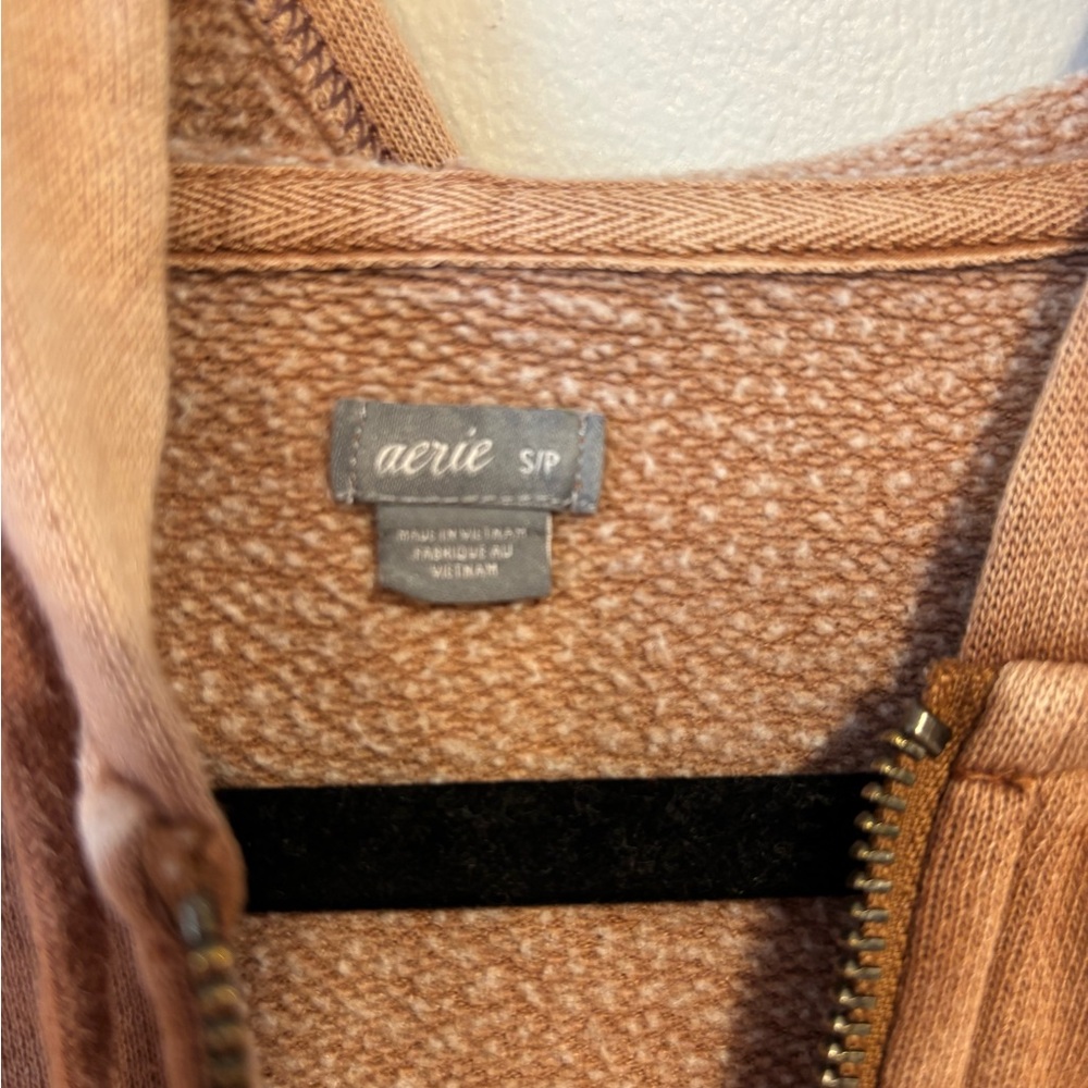 Aerie Full Zip Hoodie Tan Size Small - Picture 2 of 3